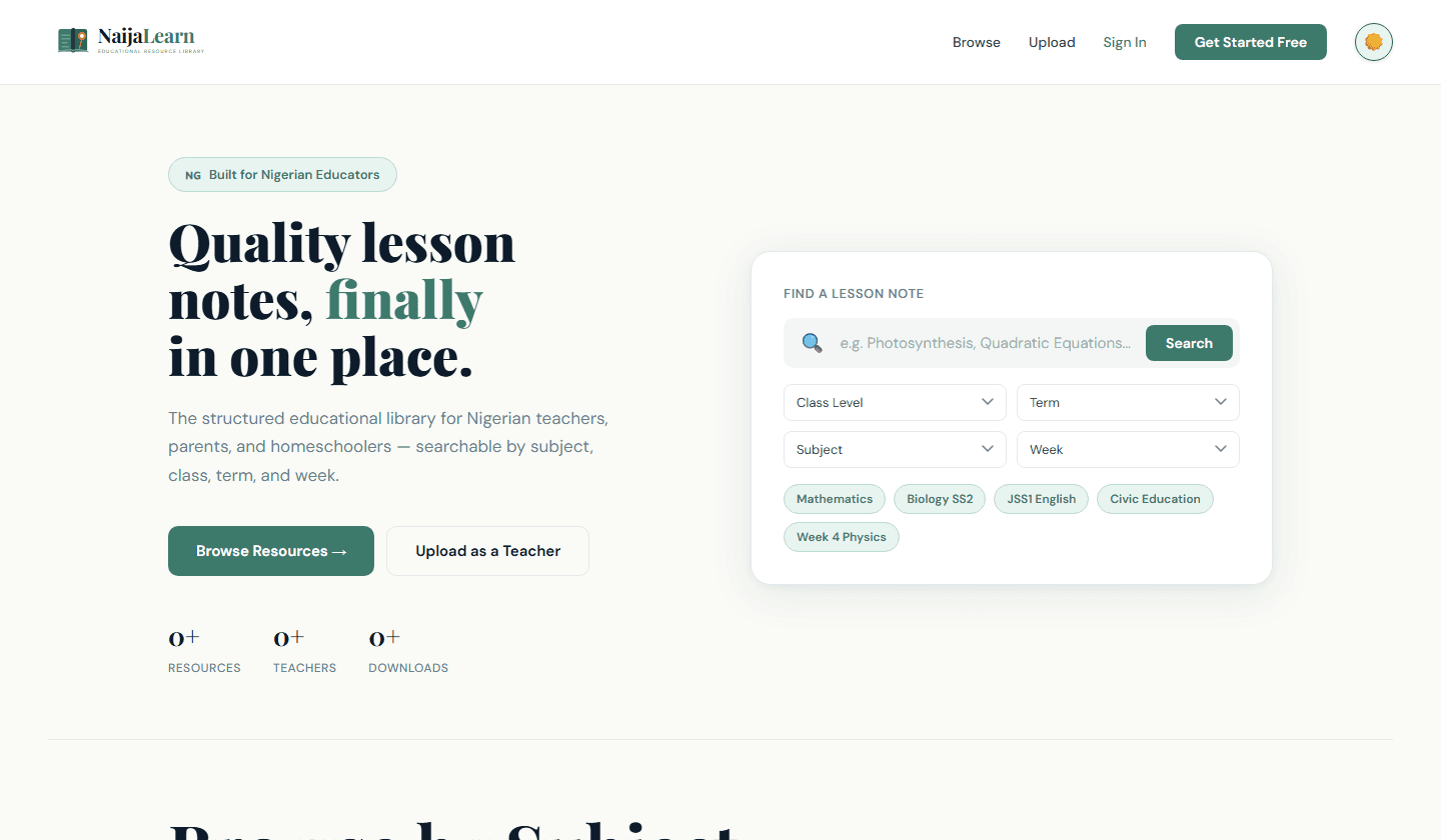 NaijaLearn website preview